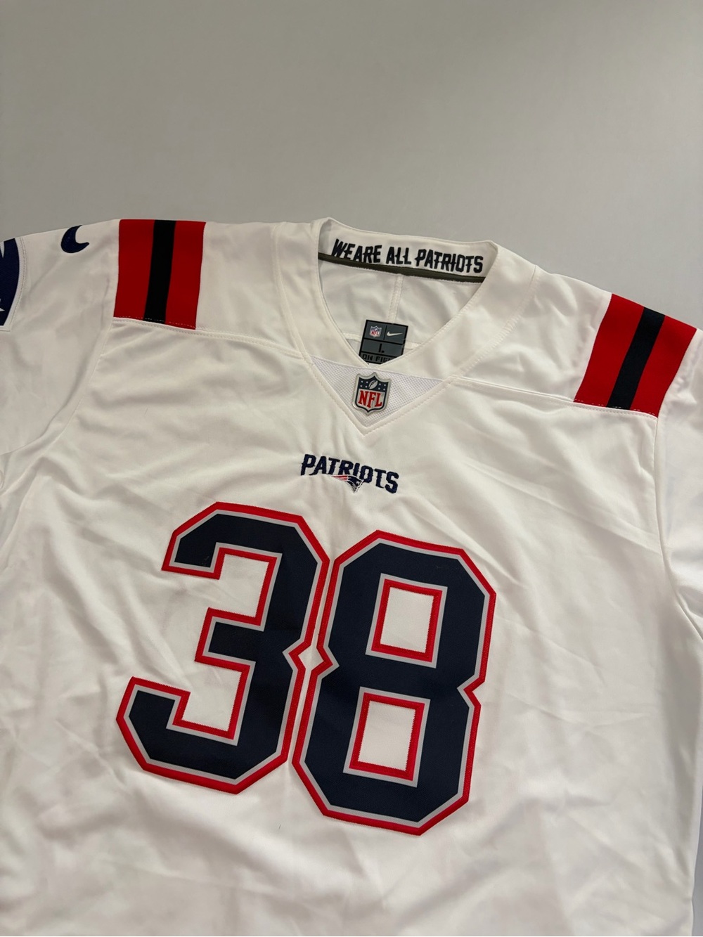 NWT Nike New England Patriots Rhamondre Stevenson Football Jersey Mens Large